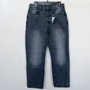 New BOOHOOMAN Men's Straight Rigid Jean in Charcoal SIZE 32R